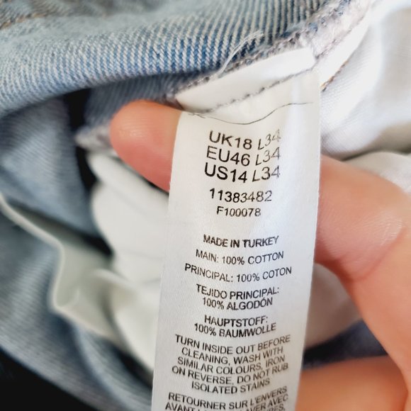 Collusion Jeans High Rise Dad Baggy Vintage Fit Blue 14(plus size) - Picture 9 of 13